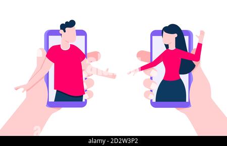 Webkonferenz-Videoanruf auf dem Telefon. Stock Vektor