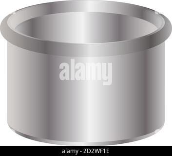 Rundmetallkals ohne Deckel für verschiedene Produkte. Lainless Stahl oder Aluminium-Paket Container. 3d-Vektorgrafik Design. Stock Vektor