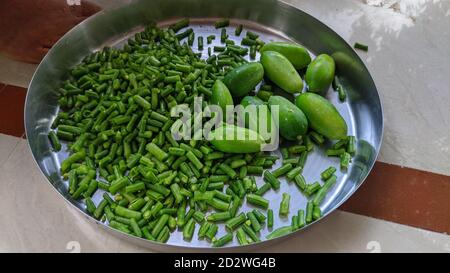 Indische Efeu Kürbis oder Coccina Grandis Gemüse vor allem in Indien gefunden. Stockfoto