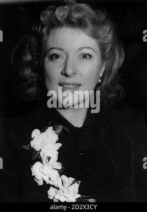 Filmschauspielerin Greer Garson bei einem Empfang für sie in London. Stockfoto