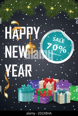 Werbeplakat Weihnachtsverkauf. Stock Vektor