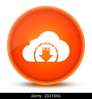 Cloud Download luxuriöse glänzend orange runde Taste abstrakte Illustration Stockfoto