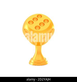 Award goldenen realistischen Spiel Würfel Trophäe Tasse Stock Vektor