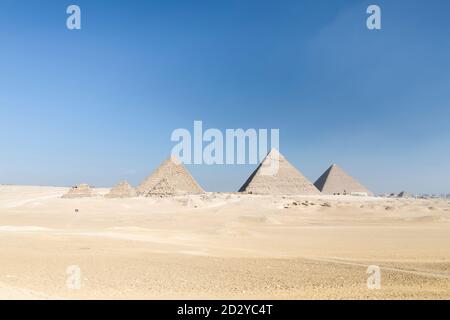 Die neun Pyramiden von Gizeh, Ägypten Stockfoto