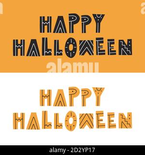 Happy Halloween handgezeichnete Schriftzug. Vektorgrafik Vorlage Stock Vektor