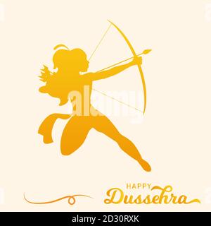 Happy Dussehra, Rama gott Poster, Indian Hindu schönen Festival Banner, RAM Illustration Vektor Stock Vektor