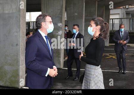 Santiago de Compostela, Spanien. Oktober 2020. Spanische Königin Letizia Ortiz während der Kurseröffnung in der Professional School 2020/2021 Santiago de Compostela (A Coruña), Mittwoch, 07 Oktober 2020 Credit: CORDON PRESS/Alamy Live News Stockfoto