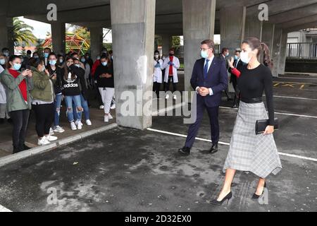 Santiago de Compostela, Spanien. Oktober 2020. Spanische Königin Letizia Ortiz während der Kurseröffnung in der Professional School 2020/2021 Santiago de Compostela (A Coruña), Mittwoch, 07 Oktober 2020 Credit: CORDON PRESS/Alamy Live News Stockfoto