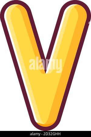 Buchstabe V des englischen Alphabets. Alphabetisches Zeichen. Ein Symbol für die Website. Stock Vektor