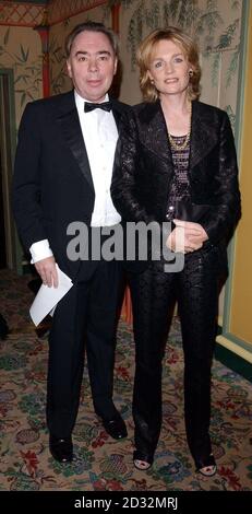 Lord Lloyd Webber mit seiner Frau Madeleine bei einem Empfang vor dem Variety Club Tribute Dinner für den Texter Don Black im Dorchester. Stockfoto