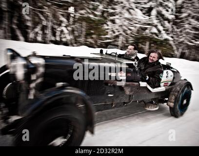 SCHLADMING, ÖSTERREICH - 12. JAN 2008: Eine Lagonda M45 beim Planai Classic Stockfoto