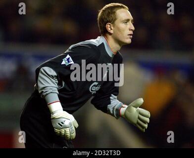 Liverpool Torwart Chris Kirkland. DIESES BILD KANN NUR IM RAHMEN EINER REDAKTIONELLEN FUNKTION VERWENDET WERDEN. KEINE WEBSITE-/INTERNETNUTZUNG, ES SEI DENN, DIE WEBSITE IST BEI DER FOOTBALL ASSOCIATION PREMIER LEAGUE REGISTRIERT. Stockfoto