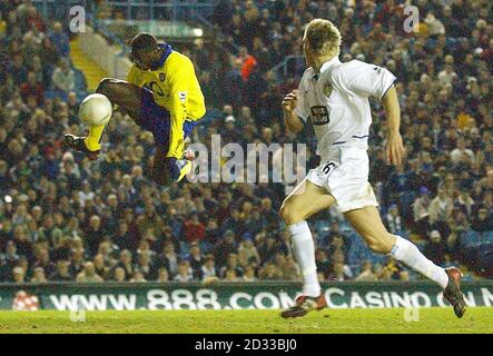 Rio Ferdinand von Manchester United im Einsatz gegen Nathan Ellington von West Bromwich Albion während des vierten Spiels des Carling Cup in Old Trafford, Manchester, Mittwoch, 30. November 2005. DRÜCKEN SIE VERBANDSFOTO. Bildnachweis sollte lauten: Martin Rickett/PA. Stockfoto