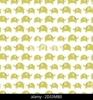 Muster von schönen Elefanten. Muster Hintergrund mit Elefanten. Kinderzeichnung. Hintergrund von niedlichen Elefanten Stock Vektor