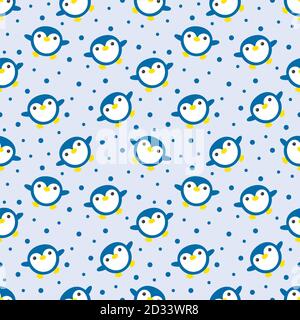 Niedliche Pinguin-Ikone in flachem Stil. Symbol für kalten Winter. Antarktischer Vogel, Tierdarstellung. Stock Vektor