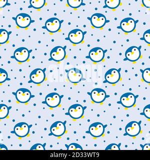 Niedliche Pinguin-Ikone in flachem Stil. Symbol für kalten Winter. Antarktischer Vogel, Tierdarstellung. Stock Vektor