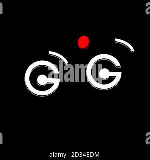 Buchstabe G mit Augenausdrücken Stock Vektor