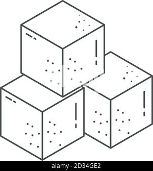 Zuckerwürfel süß Zutat Linie Symbol Stil Vektor Illustration Stock Vektor
