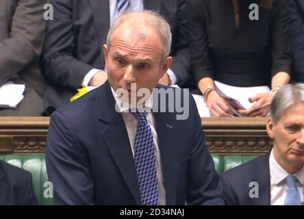 Kabinett Minister David Lidington, für den Premierminister, spricht während des Ministerpräsidenten Fragen im Unterhaus, London. Stockfoto