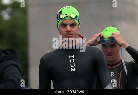 Team Großbritannien Jonathan Brownlee während der Accenture 2018 World Triathlon Mixed Staffel Ereignis in Nottingham. Stockfoto