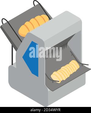 Symbol für Brotschneiden in der Bäckerei. Isometrisch von Bäckerei Fabrik Brot schneiden Vektor-Symbol für Web-Design isoliert auf weißem Hintergrund Stock Vektor