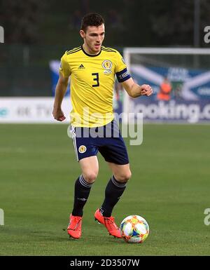 Schottlands Andrew Robertson während der UEFA EURO 2020 Qualifikation, Gruppe, die ich im Stadion San Marino, Serravalle übereinstimmen. Stockfoto