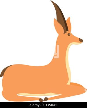Symbol für ruhende Gazelle. Cartoon von ruhenden Gazelle Vektor-Symbol für Web-Design isoliert auf weißem Hintergrund Stock Vektor