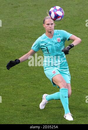 Norwegens Torhüterin Ingrid Hjelmseth beim FIFA Frauen-Weltmeisterschaft, Viertelfinale, im Stade Oceane, Le Havre, Frankreich. Stockfoto