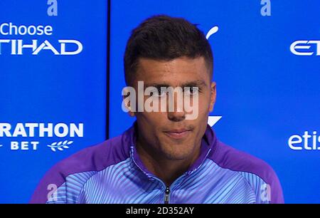 Von Manchester City Rodri während der Pressekonferenz in der Stadt Football Academy, Manchester. Stockfoto