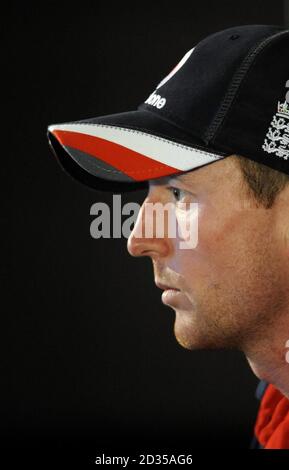 England ODI Kapitän Paul Collingwood während einer Pressekonferenz im Team Hotel, Christchurch, Neuseeland. Stockfoto