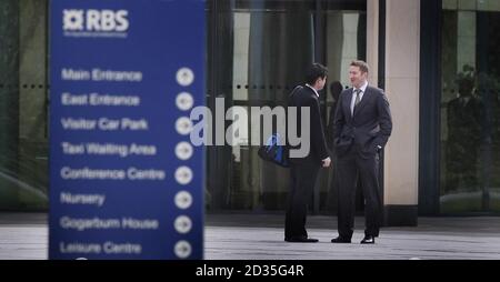 Eine Gesamtansicht der RBS (Royal Bank of Scotland) Hauptquartiere in der Nähe von Edinburgh. RBS sagte heute, dass es die Gewerkschaften über die Pläne beraten, bis zu 9,000 Arbeitsplätze in den nächsten zwei Jahren - von denen 4,500 in Großbritannien sein werden. Stockfoto