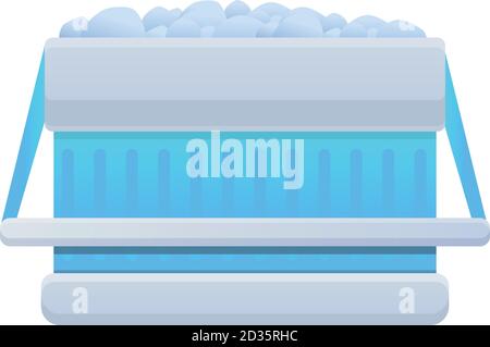 Symbol für die Eiswürfelbox. Cartoon von vollen Eiswürfel Box Vektor-Symbol für Web-Design isoliert auf weißem Hintergrund Stock Vektor