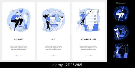 Online-Shopping Mobile App UI-Kit. Stock Vektor