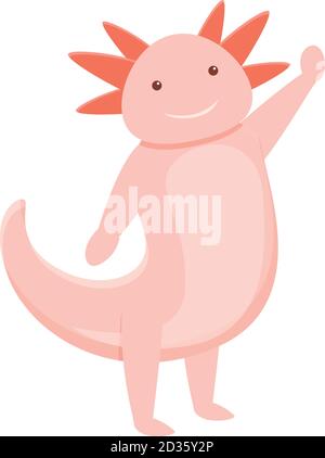 Niedliches Axolotl-Symbol. Cartoon von niedlichen axolotl Vektor-Symbol für Web-Design isoliert auf weißem Hintergrund Stock Vektor