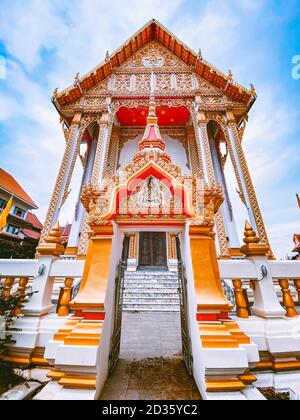 Spaziergang um die Tempel nong wang und Chao Por Lak Muang In Khon Kaen Stadt in Thailand Stockfoto