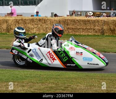 Maria Costello, Katarina Kyvalova, LCR-Kawasaki F2, Seitenwagenrennen, Goodwood Festival of Speed, Speed Kings, Motorsport's Record Breakers, Goodwood, Stockfoto