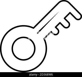 Key retro Pop Art Comic-Stil, Linie Symbol Vektor Illustration Stock Vektor