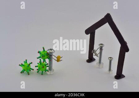 COVID 19 AUSWIRKUNGEN DES PANDEMIEBEDÜRFNIS Stockfoto