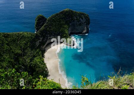 Bali ist Indonesiens wichtigstes Touristenziel, das Wahrzeichen von Nusa Penida,Kelingking bedeutet Pinkie Finger, nusa penida, bali. Stockfoto