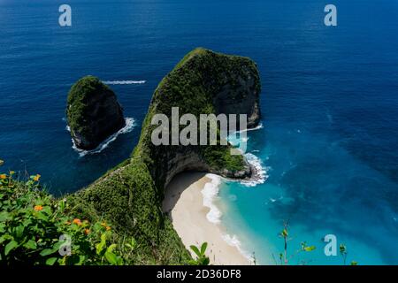 Bali ist Indonesiens wichtigstes Touristenziel, das Wahrzeichen von Nusa Penida,Kelingking bedeutet Pinkie Finger, nusa penida, bali. Stockfoto