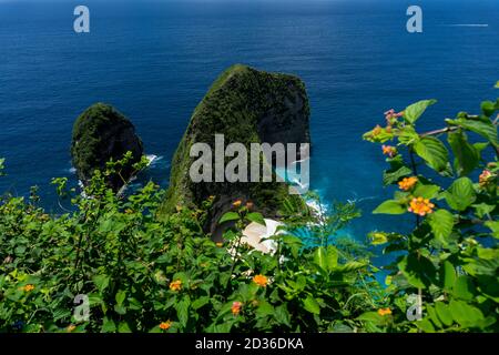 Bali ist Indonesiens wichtigstes Touristenziel, das Wahrzeichen von Nusa Penida,Kelingking bedeutet Pinkie Finger, nusa penida, bali. Stockfoto