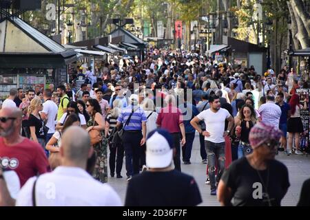 La Rambla. Barcelona, Katalonien, Spanien. Stockfoto