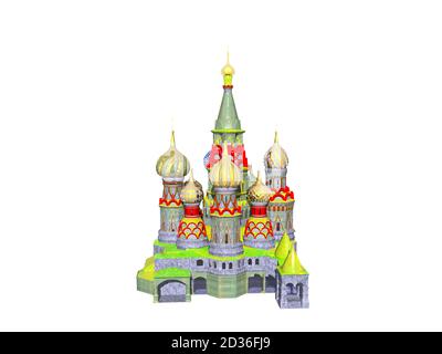 russische Kirche mit vielen Türmchen Stockfoto
