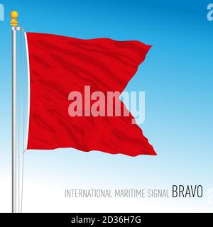 Bravo Flagge, internationales maritimes Signal, Vektor-Illustration Stock Vektor