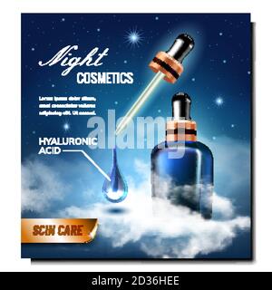 Nacht Kosmetik Kreative Werbeplakat Vektor Stock Vektor