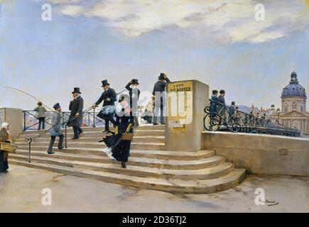 Jean Béraud. Gemälde mit dem Titel 'EIN winziger Tag auf der Pont des Arts', Öl auf Leinwand, 1880er Jahre von Jean Beraud (1849-1935) Stockfoto