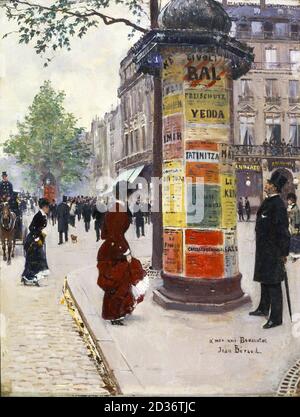 Jean Béraud. Gemälde mit dem Titel 'Paris Kiosk', Öl auf Leinwand, c. 1882-84 von Jean Beraud (1849-1935) Stockfoto