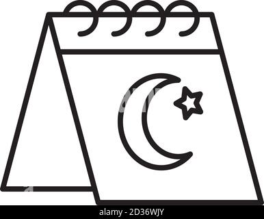 Symbol des Kalenders mit türkei Flagge Design auf weißem Hintergrund, Linienstil, Vektor-Illustration Stock Vektor