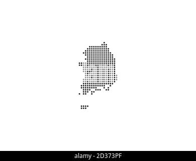 Südkorea, Land, gepunktete Karte auf weißem Hintergrund. Vektorgrafik. Stock Vektor