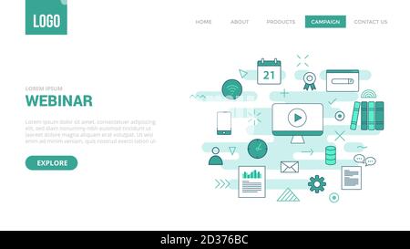 Webinar-Konzept für Website-Vorlage oder Landing-Page-Banner-Homepage Stock Vektor